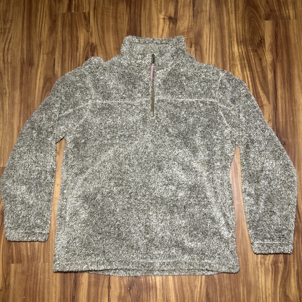 Alpine Sherpa Pullover Fleece Jacket Tan Brown L Cozy Quarter Zip Unisex Large